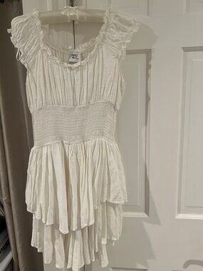Princess Polly White Smocked Ruffle Tiered Dress